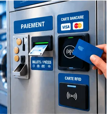 Moyens de paiement pour laverie automatique